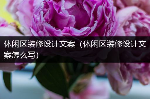 休闲区装修设计文案（休闲区装修设计文案怎么写）