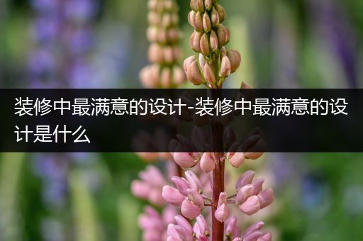 装修中最满意的设计-装修中最满意的设计是什么