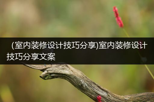 （室内装修设计技巧分享)室内装修设计技巧分享文案